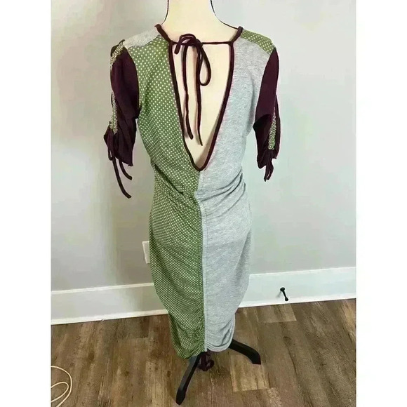 Angels Never Die Maxi Cinched Dress With Tie Retro Goth Boho Peasant MSRP $195 - Picture 7 of 16